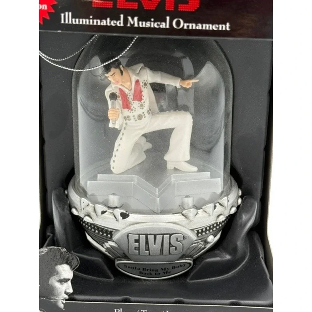 Elvis Presley Santa's Best Musical Illuminated Ornament Santa Bring My Baby Back